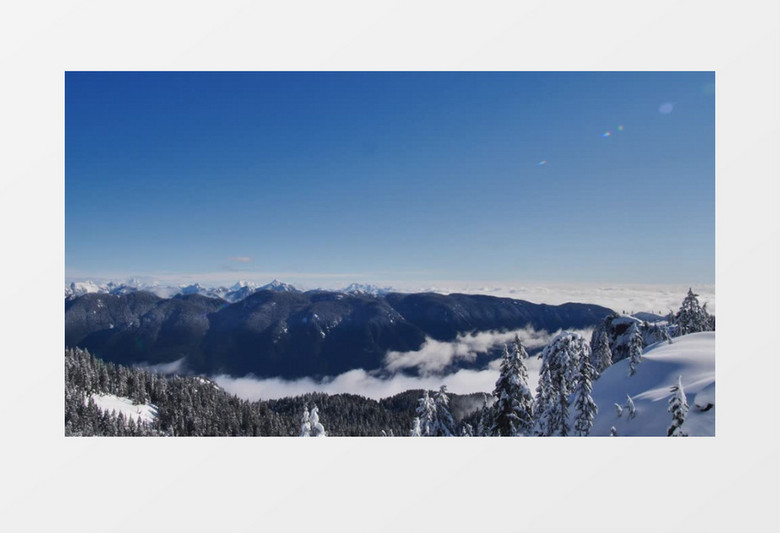 高清拍摄晴空雪山风景实拍视频素材