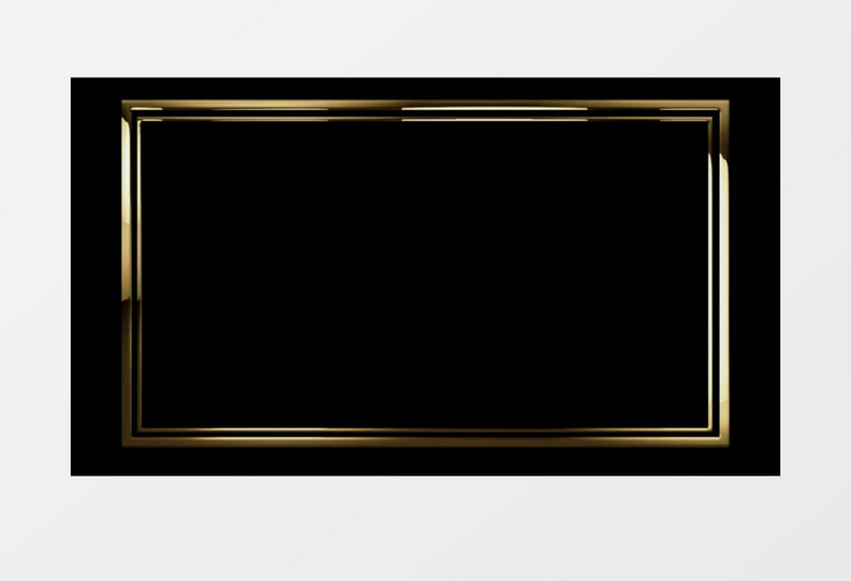 4个金色边框方框透明通道展示AE模板