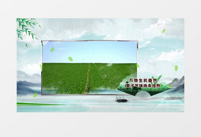 中国风图文展示春意小满AE模板