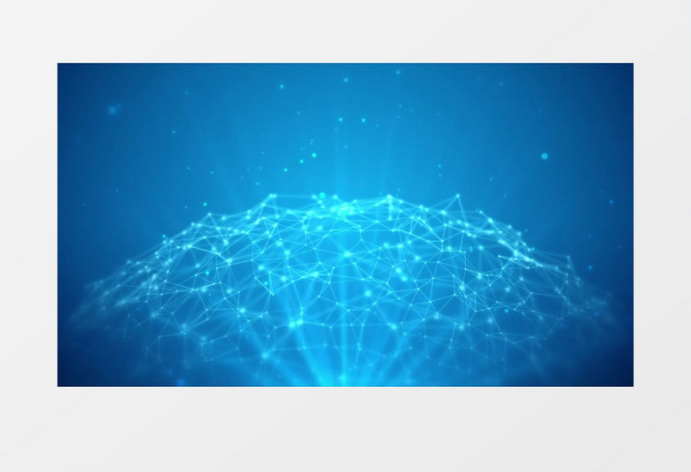 蓝色科技点线数据结构背景视频