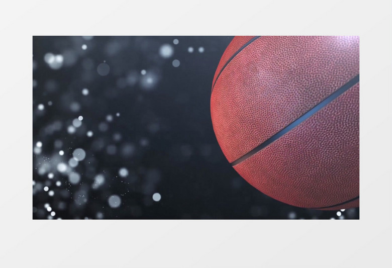 篮球在光斑粒子上旋转背景视频素材