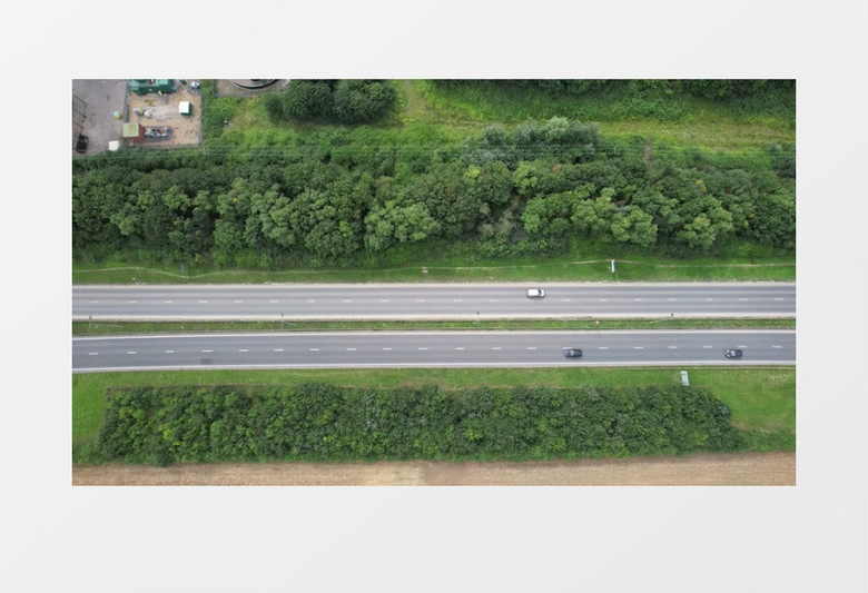 实拍车辆有序的通过转盘道路实拍视频素材