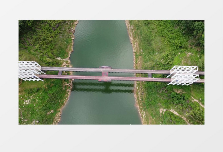 航拍跨河大桥和周边景观实拍视频素材 航拍跨河大桥和周边景观实拍视频素材