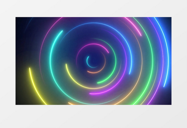 炫彩霓虹光圈循环移动背景视频素材