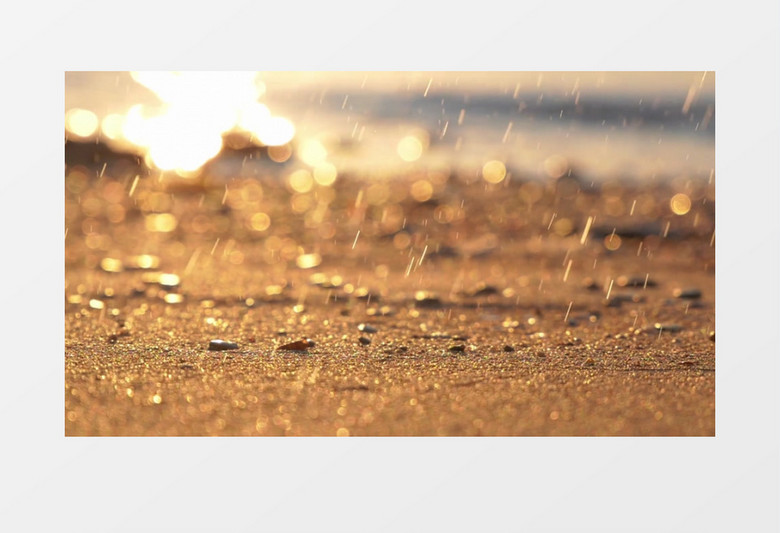 雨水淅淅沥沥的洒落到地面上实拍视频素材