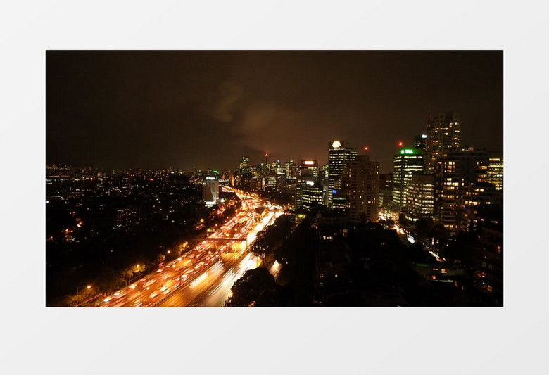 延时拍摄城市夜晚的霓虹灯景色实拍视频素材实拍视频素材