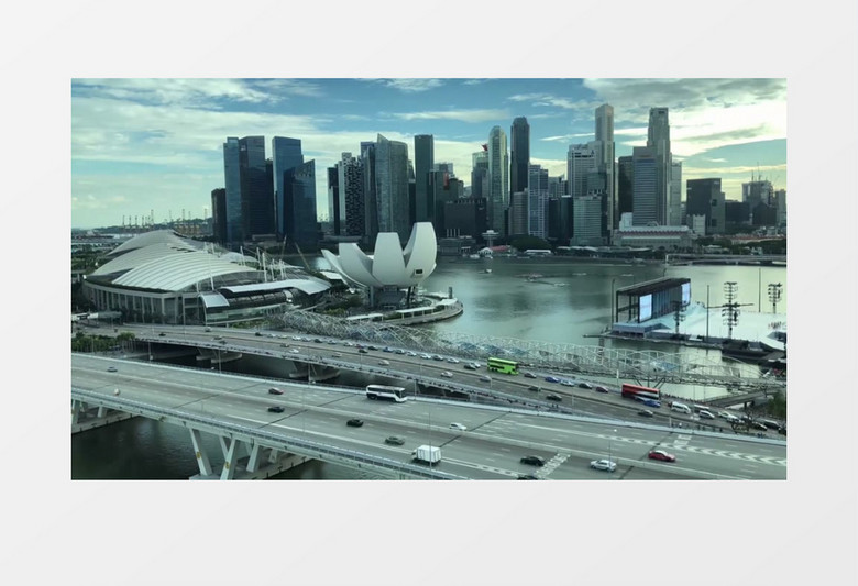 延时拍摄新马泰地标建筑和交通实拍视频素材实拍视频素材