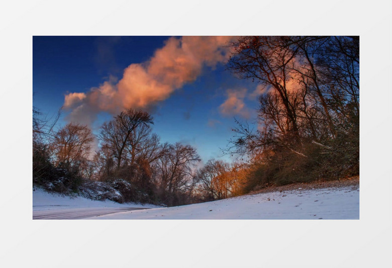 延时摄影下雪地上的白云变化实拍视频素材