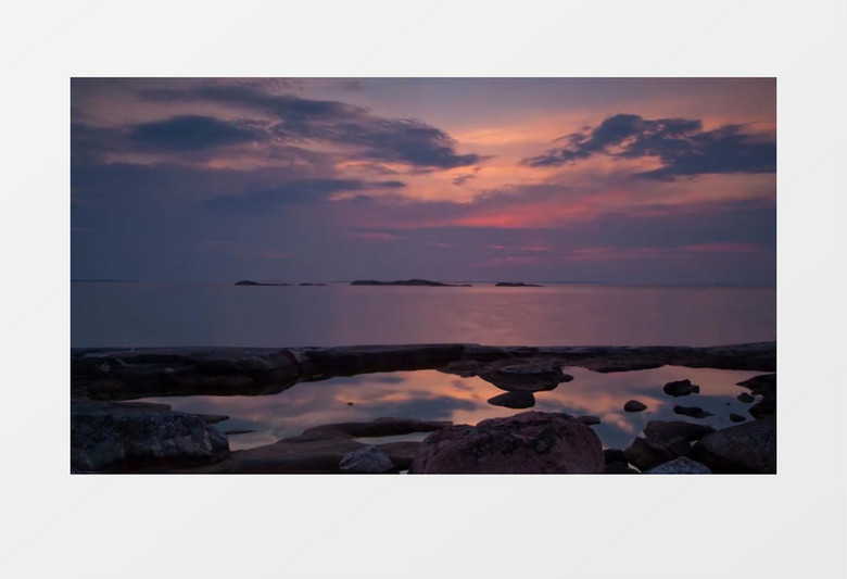 浪漫晚霞海滩日落实拍视频素材