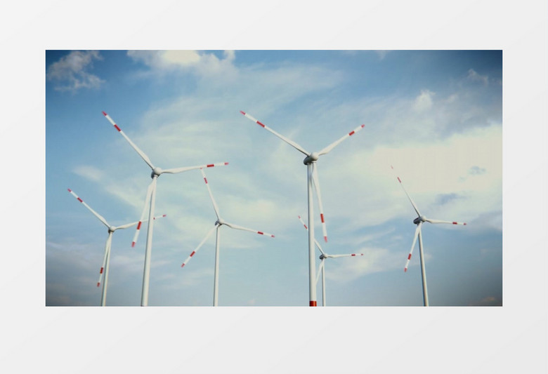 风力发电的风车3d模型视频素材