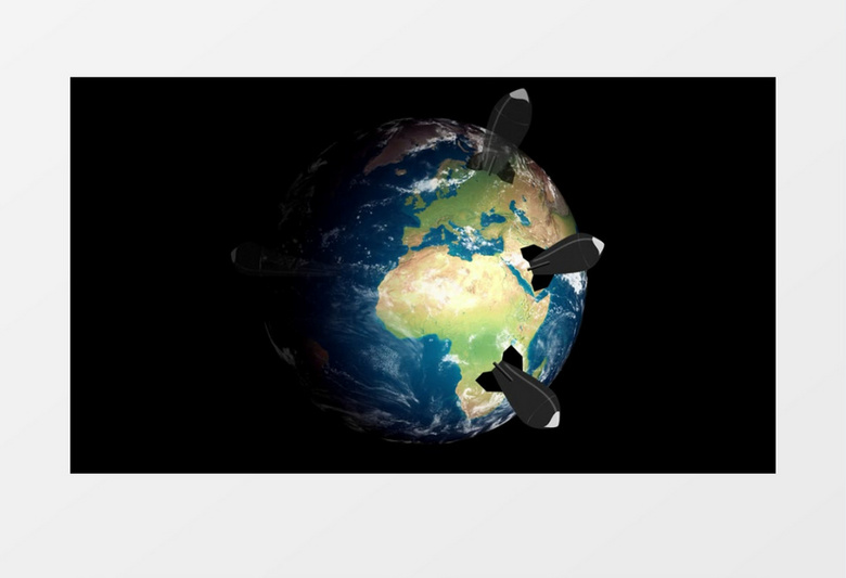 3D动态图模拟地球被核武器轰炸视频素材