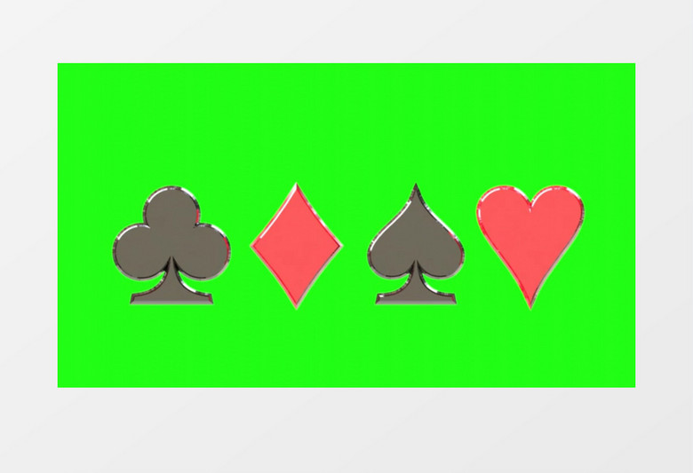 高清3D动画扑克牌符号视频素材