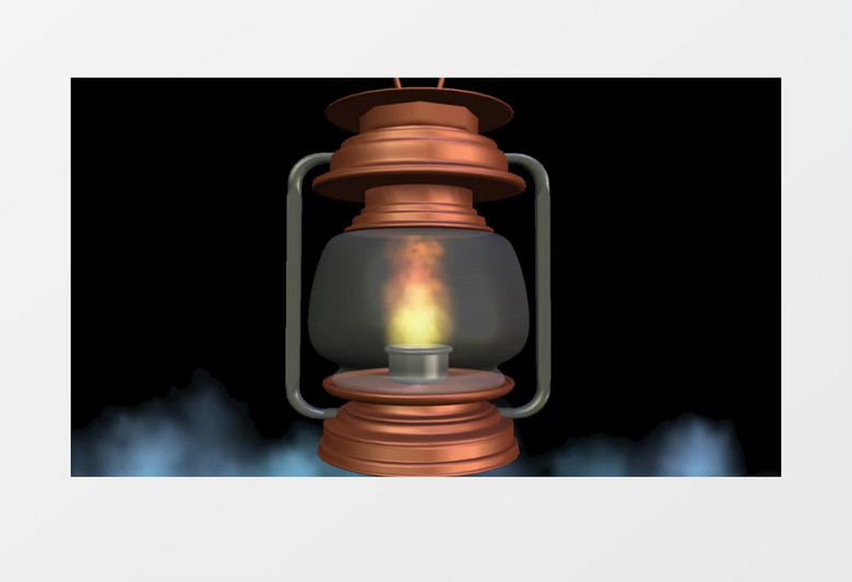 3D动画高清抽象大雾天气油灯点燃燃烧视频素材