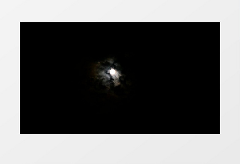 黑夜里被云填埋的月亮实拍视频素材