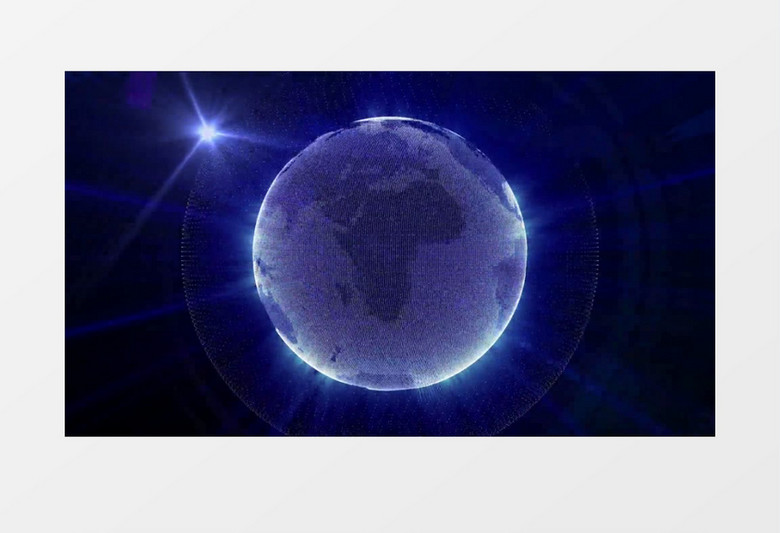 科技宇宙效果蓝光地球自转旋转视频素材