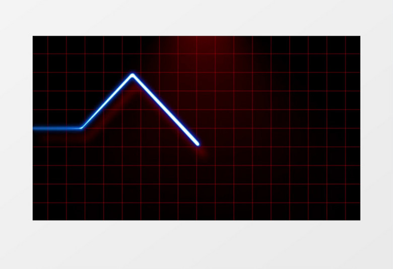 红色网格背景模拟心电图心率走线仪器显示视频素材