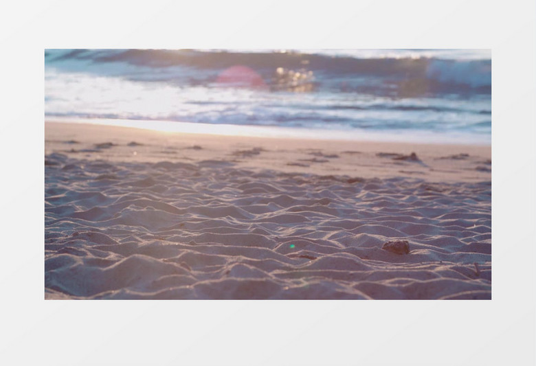 高清实拍海边细腻的沙滩不断拍打的海水实拍视频素材