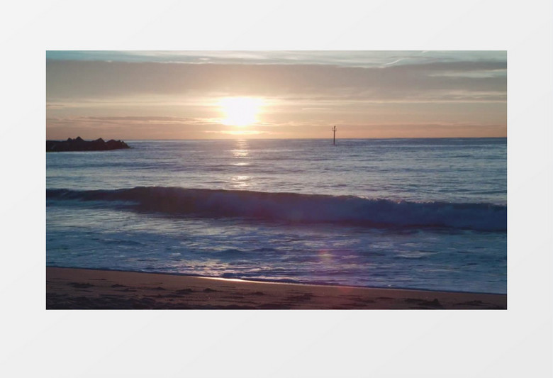 高清实拍海上太阳缓缓升起实拍视频素材