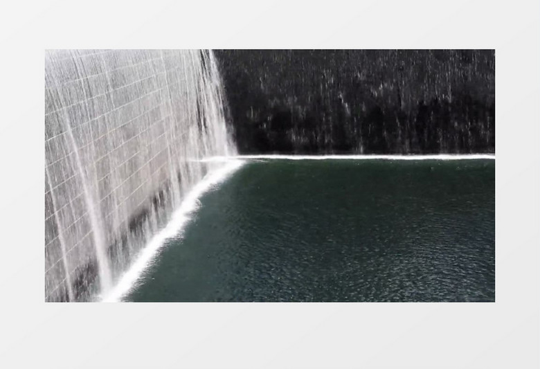 高清近距离拍摄现代纪念碑大瀑布喷泉实拍视频素材