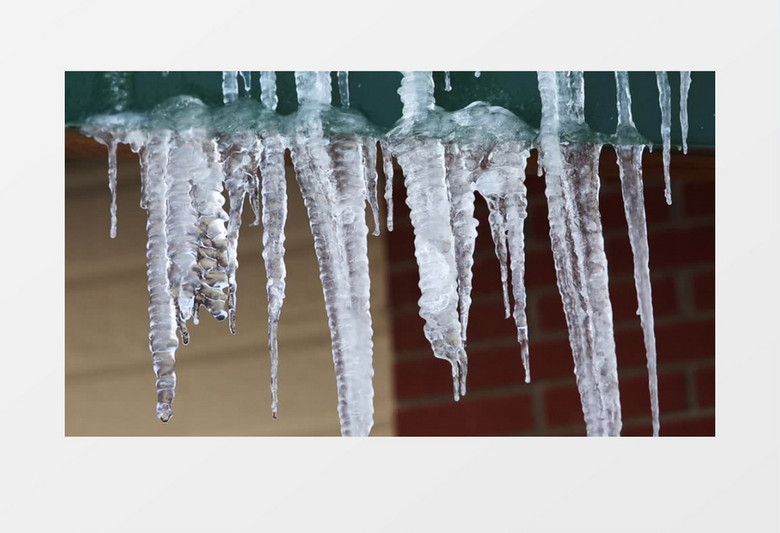 冬天的冰柱实拍视频素材