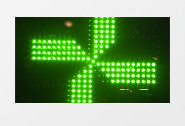 绿色十字架发光二极管视频素材