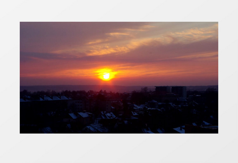 夕阳西下的美丽城市实拍视频素材