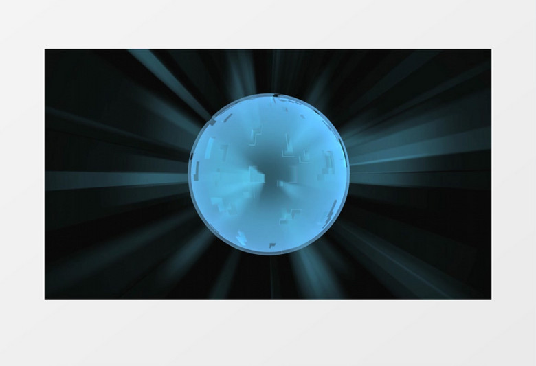 旋转的蓝色发光球体视频素材