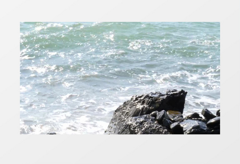 自然风光夏天海边海水波浪实拍视频素材