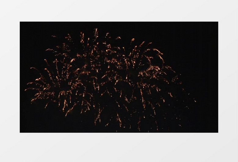 全景金色烟花雨实拍MP4视频素材