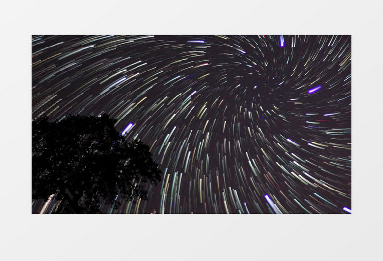 特效动画制作天空的星星旋转出七彩的光芒实拍视频素材
