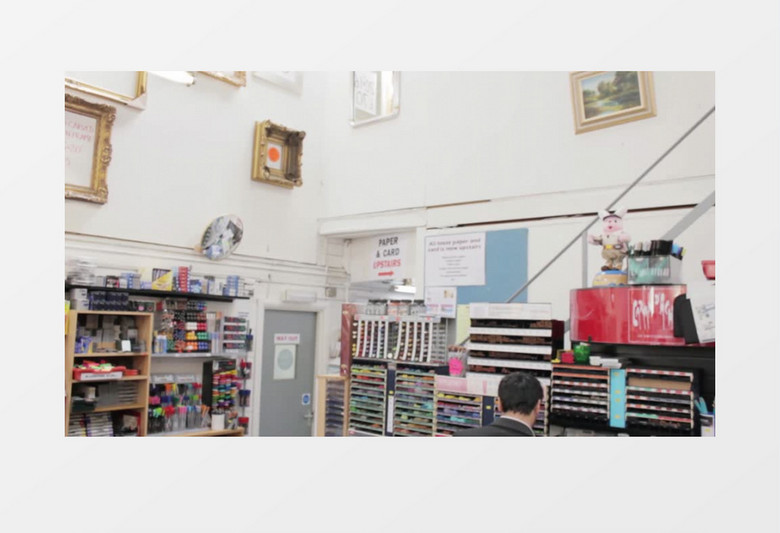 高清实拍文具店里的景象实拍视频素材