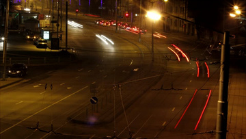 城市道路上的车流汇成炫酷的光线实拍视频素材