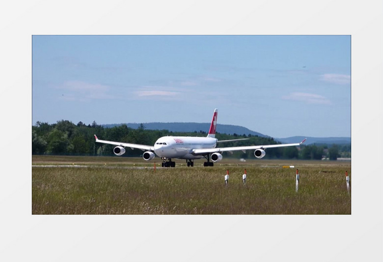 高清近距离特写拍摄瑞士航空公司机场喷气式飞机客机起飞飞行实拍视频素材