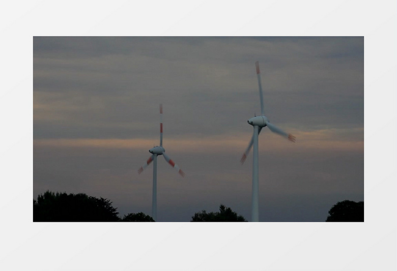 近距离拍摄户外风力发电机组风车转动实拍视频素材