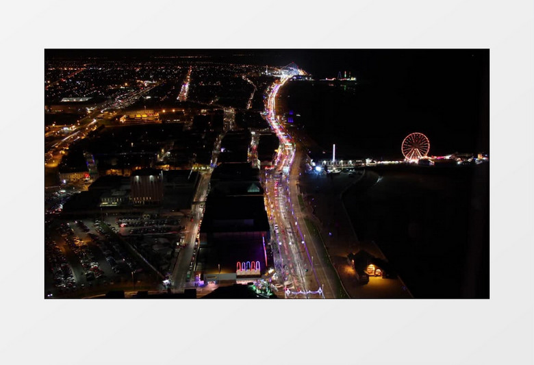高清俯拍城市夜景实拍视频素材