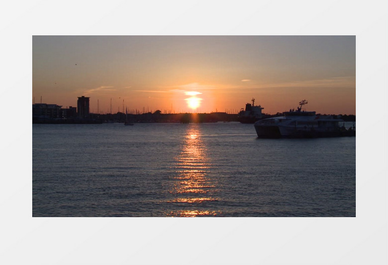 黄昏漂亮的港口景观实拍视频素材