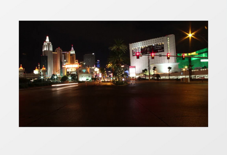 内华达在城市夜景实拍视频素材