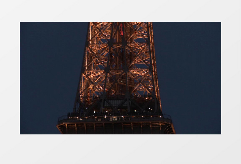 夜晚埃菲尔铁塔美丽景色实拍视频素材