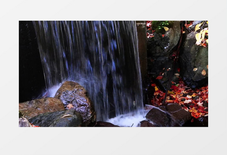 山间瀑布流动高清实拍视频MP4