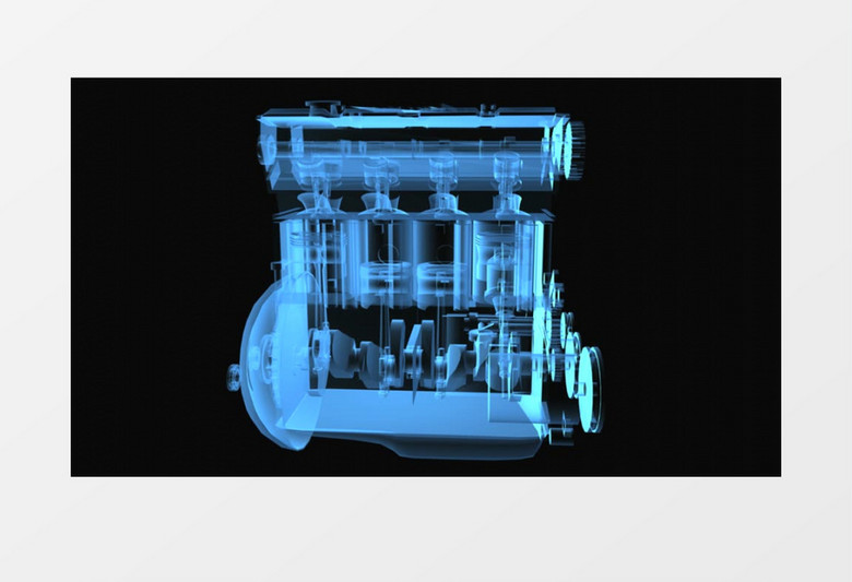 3D效果模拟汽车发动机内部旋转构造视频素材