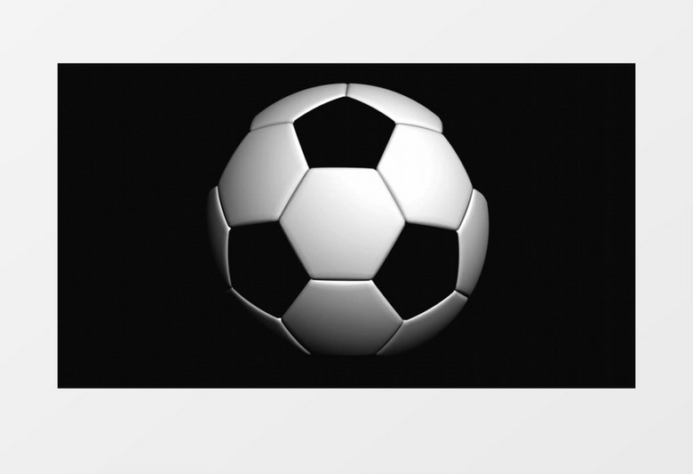 黑色背景3D立体足球旋转动画视频素材