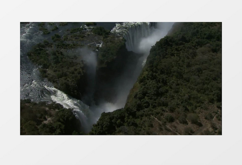 山岭悬崖森林瀑布高清实拍视频素材