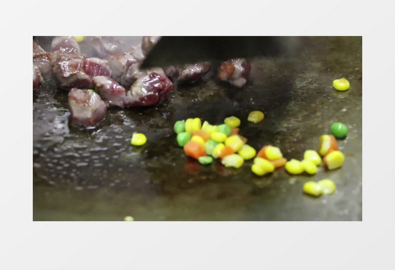 铁板煎牛肉实拍视频素材