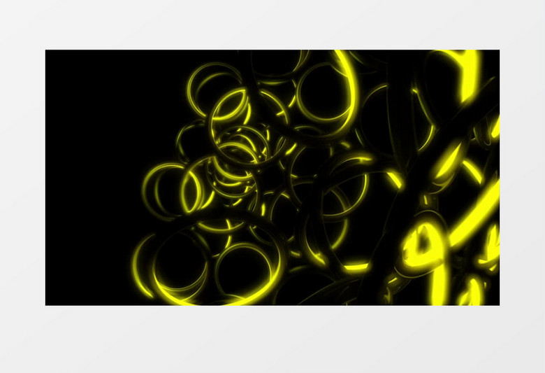 黄色圆环动态旋转视频背景