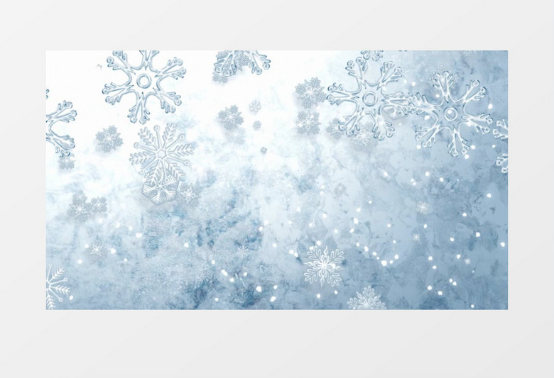 晶莹透白雪花从天而降背景视频素材