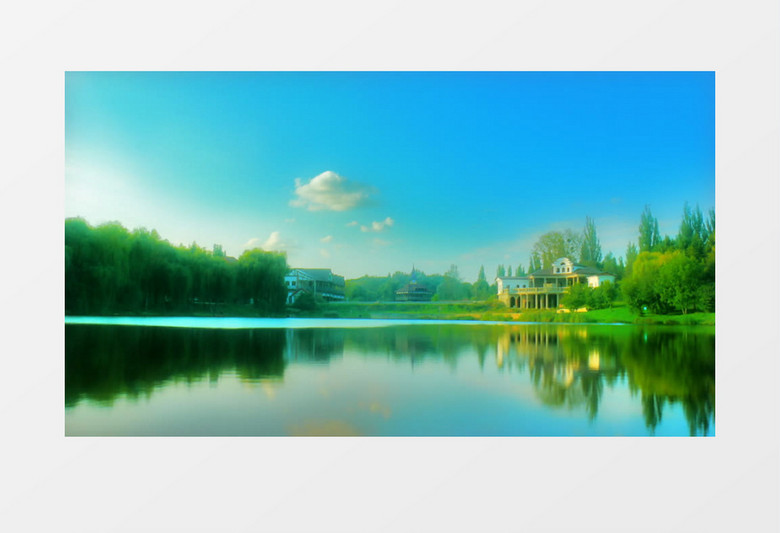 靓丽的湖光山色背景视频素材