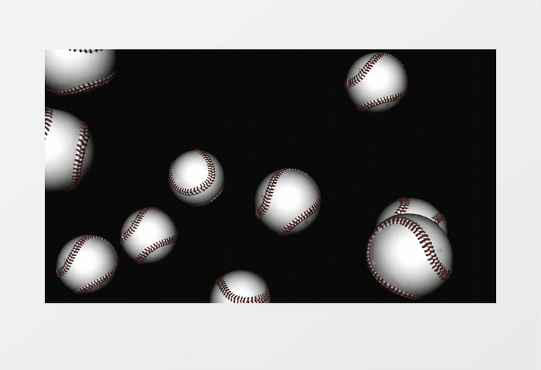 3D动画动态多个棒球飘落视频素材