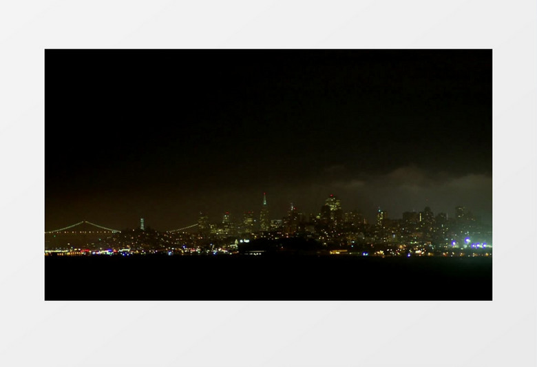 夜景城市景色远景霓虹灯实拍视频素材