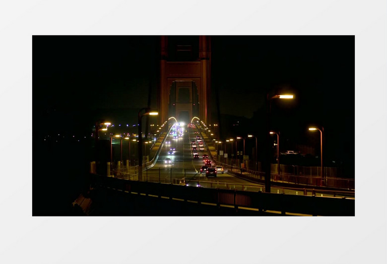 城市夜晚桥梁灯光实拍视频素材