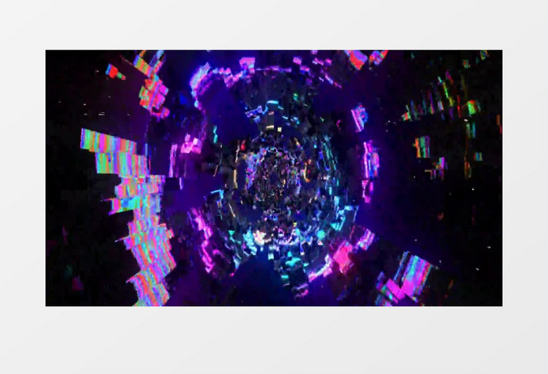 炫彩光点隧道穿梭背景视频素材